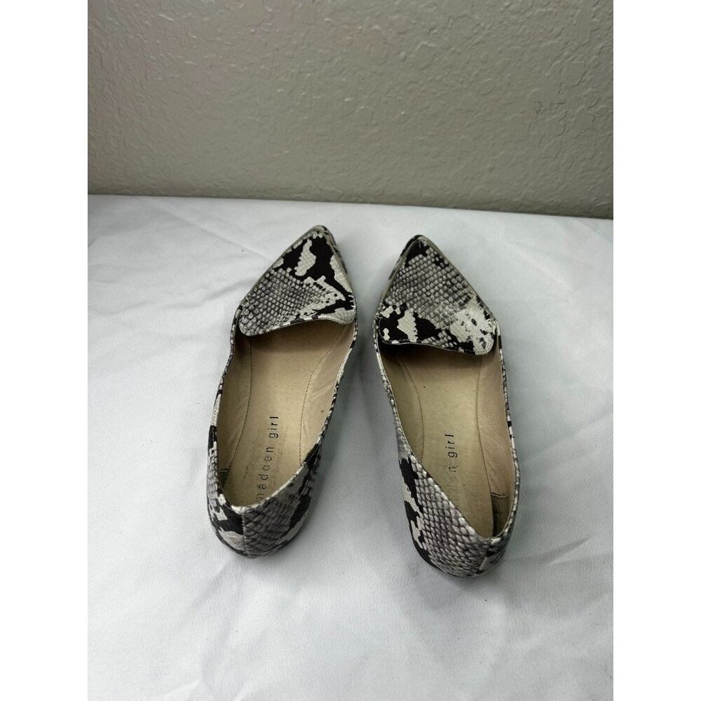 Madden Girl Flats Women Size 7 Snakeskin Slip On Pointed Toe Casual Work Shoes - Picture 8 of 10